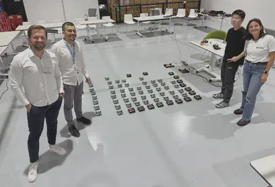 Team with 100 DotBots in Limerick, Ireland